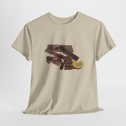 Chocolate Lemon Unisex Heavy Cotton Tee Sweet Treat, Casual Wear, Foodie Gift, Summer Style, Graphic Shirt