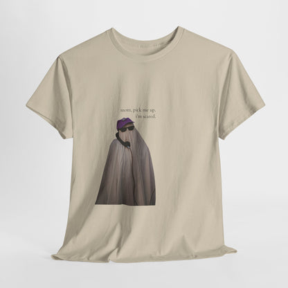 Funny Unisex Heavy Cotton Tee, Halloween Costume Shirt, Spooky Vibes, Gift for Moms, Casual Wear, Humor Tee, Ghost Design