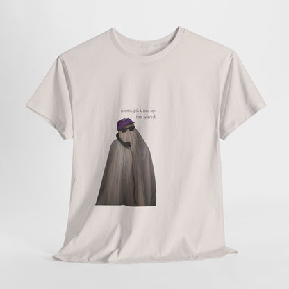 Funny Unisex Heavy Cotton Tee, Halloween Costume Shirt, Spooky Vibes, Gift for Moms, Casual Wear, Humor Tee, Ghost Design