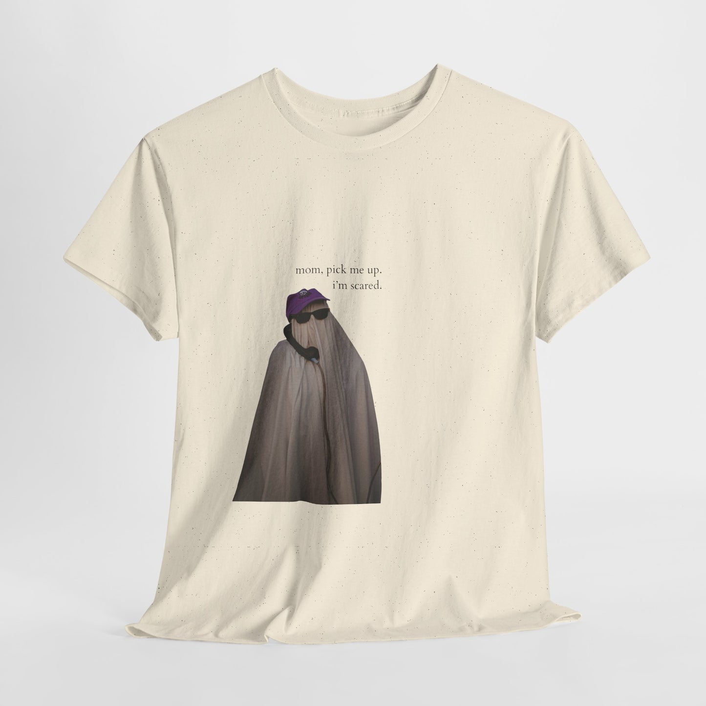 Funny Unisex Heavy Cotton Tee, Halloween Costume Shirt, Spooky Vibes, Gift for Moms, Casual Wear, Humor Tee, Ghost Design