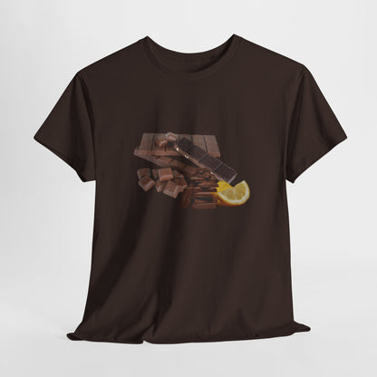 Chocolate Lemon Unisex Heavy Cotton Tee Sweet Treat, Casual Wear, Foodie Gift, Summer Style, Graphic Shirt