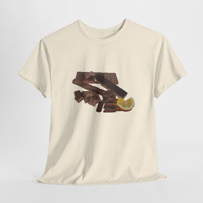 Chocolate Lemon Unisex Heavy Cotton Tee Sweet Treat, Casual Wear, Foodie Gift, Summer Style, Graphic Shirt