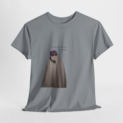 Funny Unisex Heavy Cotton Tee, Halloween Costume Shirt, Spooky Vibes, Gift for Moms, Casual Wear, Humor Tee, Ghost Design